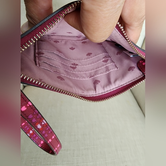 Kate Spade Pink Hearts Wristlet Wallet - Picture 7 of 7